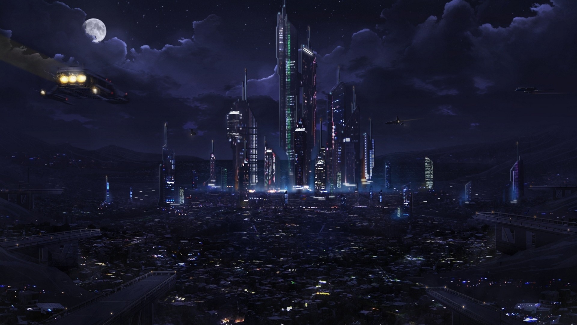 Futuristic City Night Wallpapers