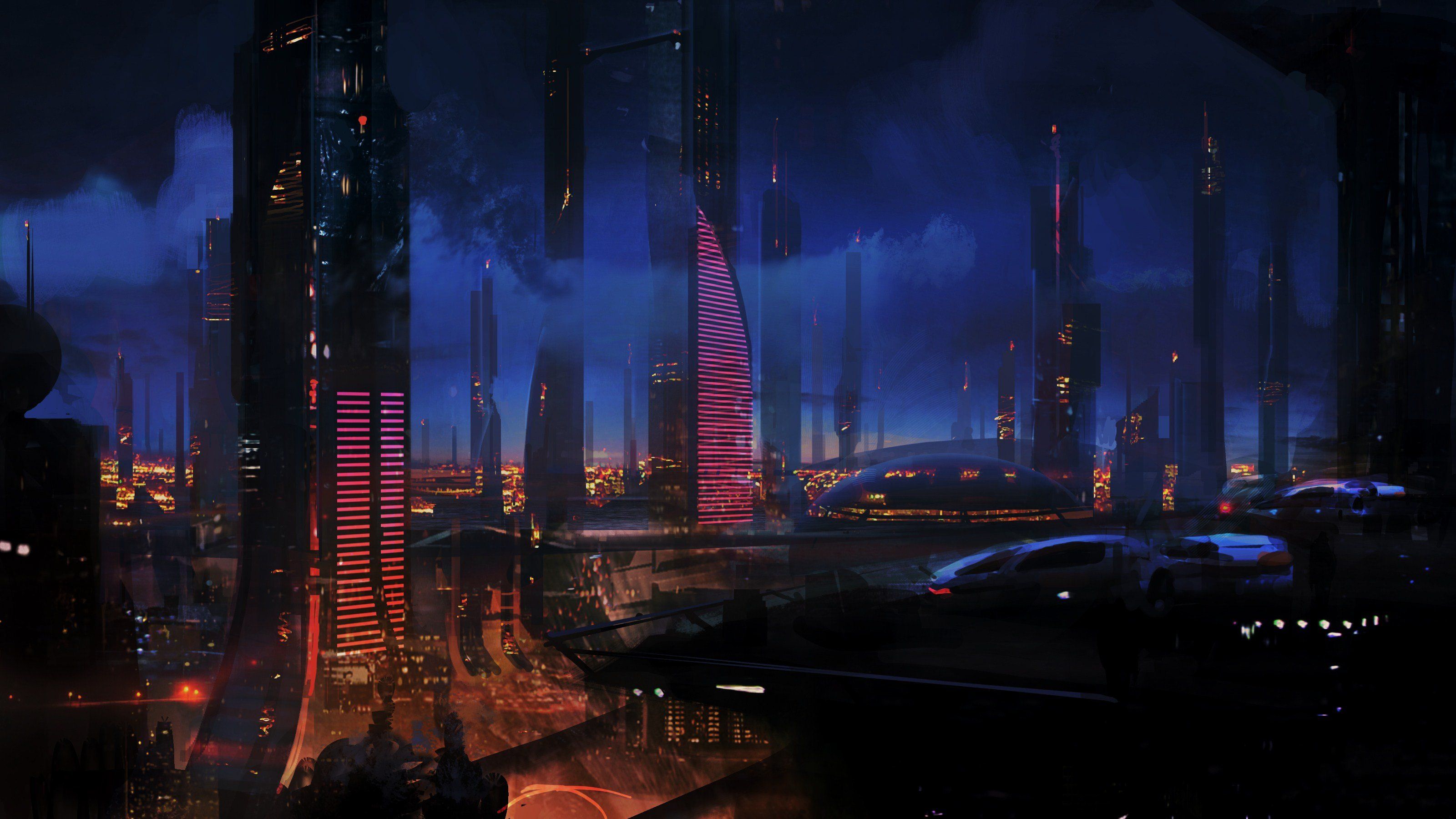 Futuristic City Night Wallpapers