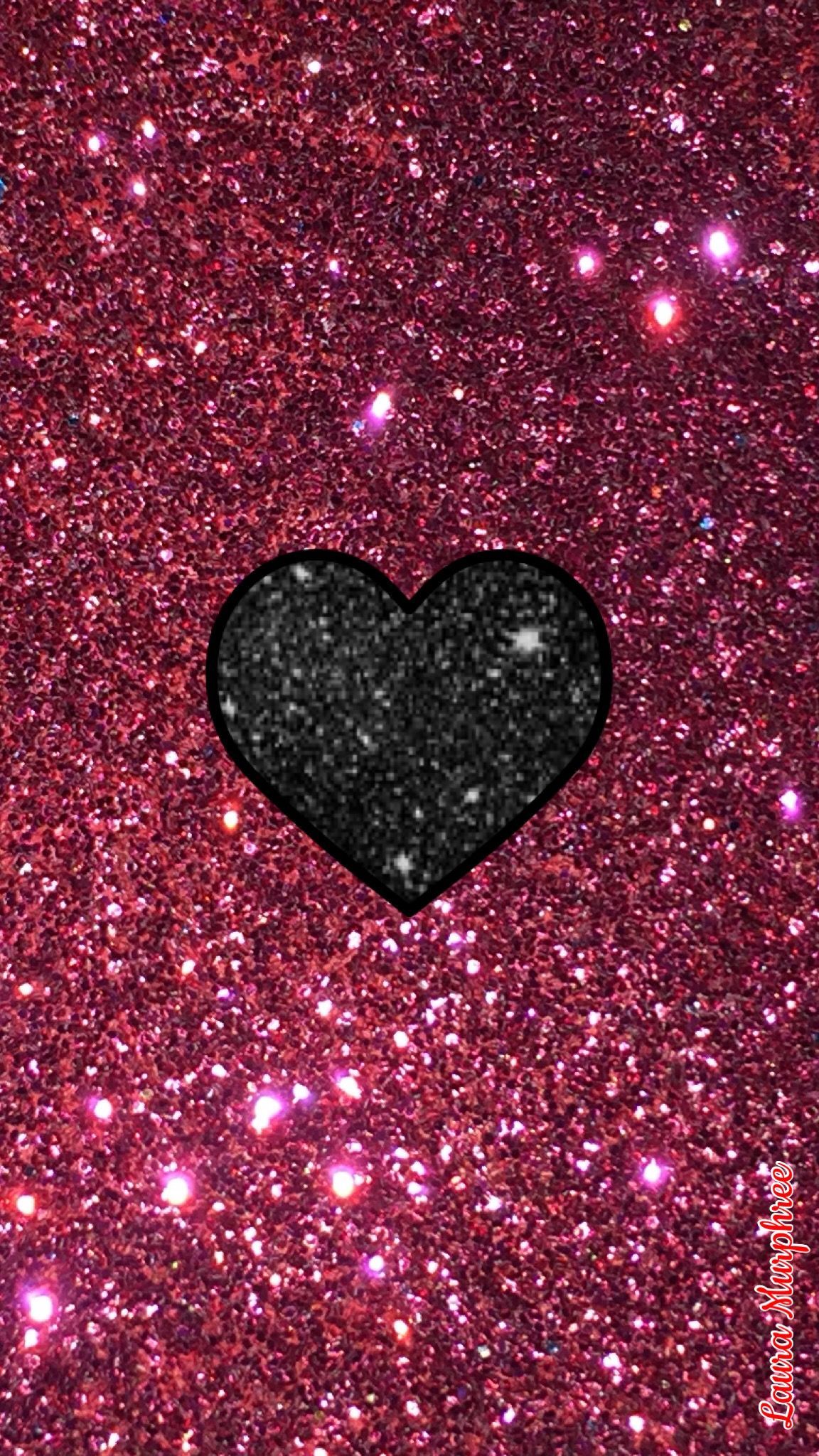 Glitter Pink Heart Wallpapers