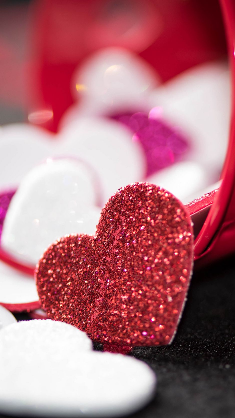 Glitter Pink Heart Wallpapers