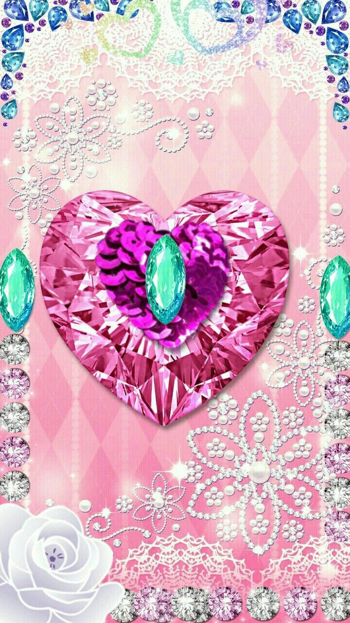 Glitter Pink Heart Wallpapers