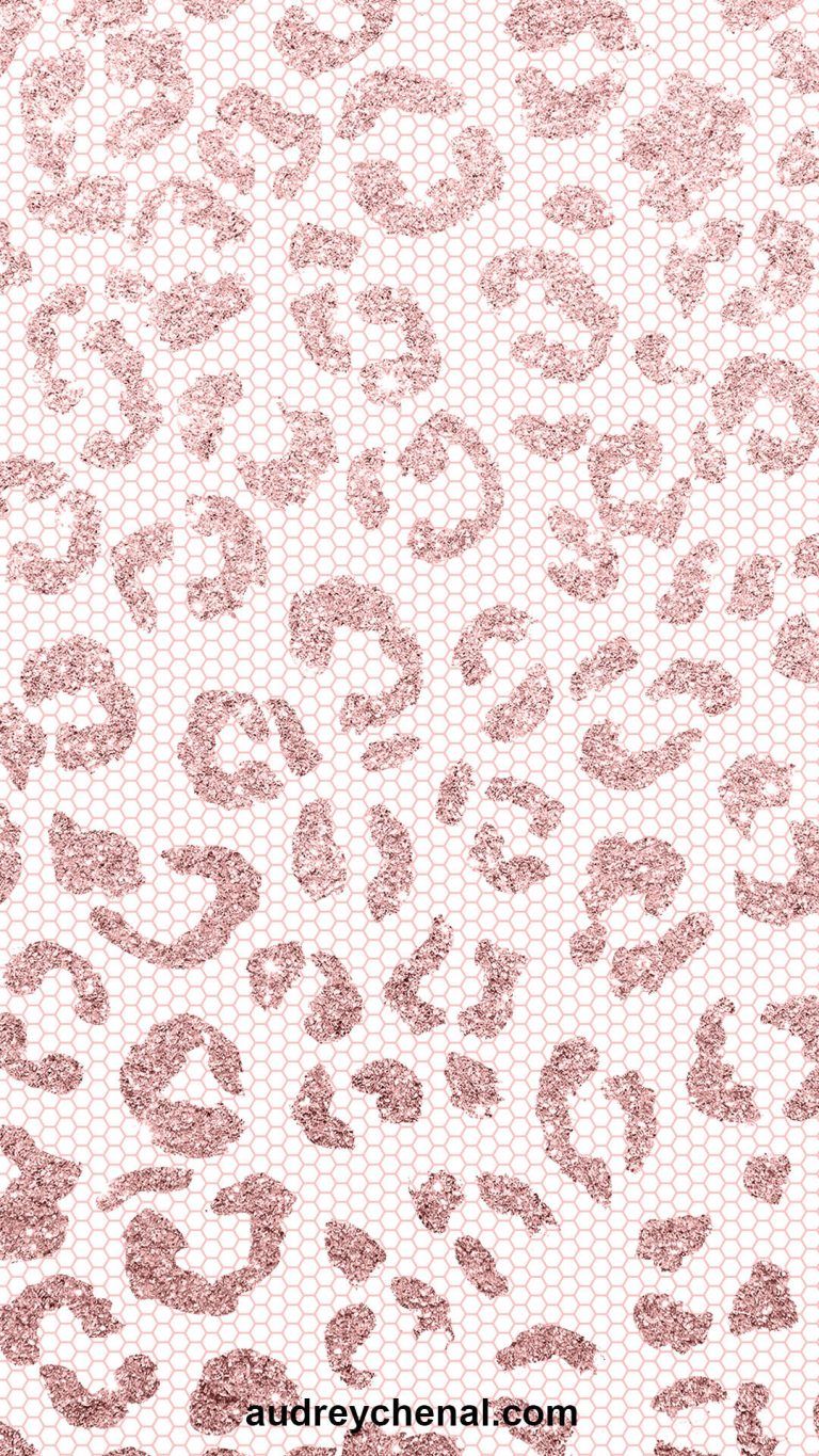 Glitter Rose Gold Glitter Leopard Print Wallpapers