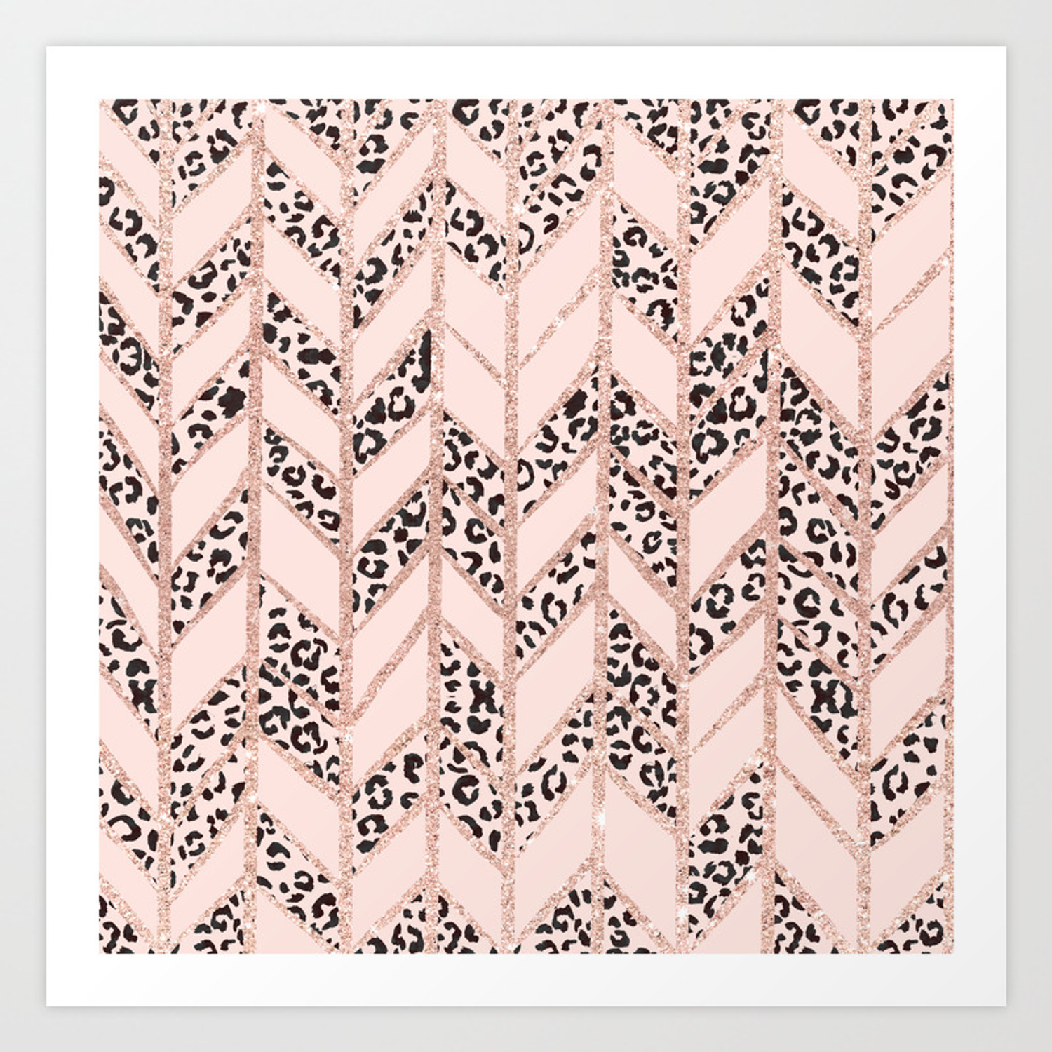 Glitter Rose Gold Glitter Leopard Print Wallpapers