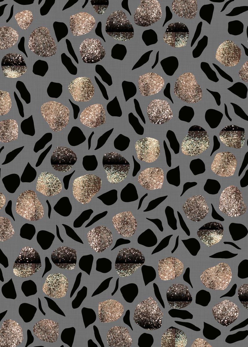 Glitter Rose Gold Glitter Leopard Print Wallpapers