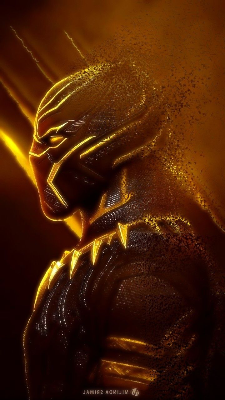 Gold Black Panther Logo Wallpapers