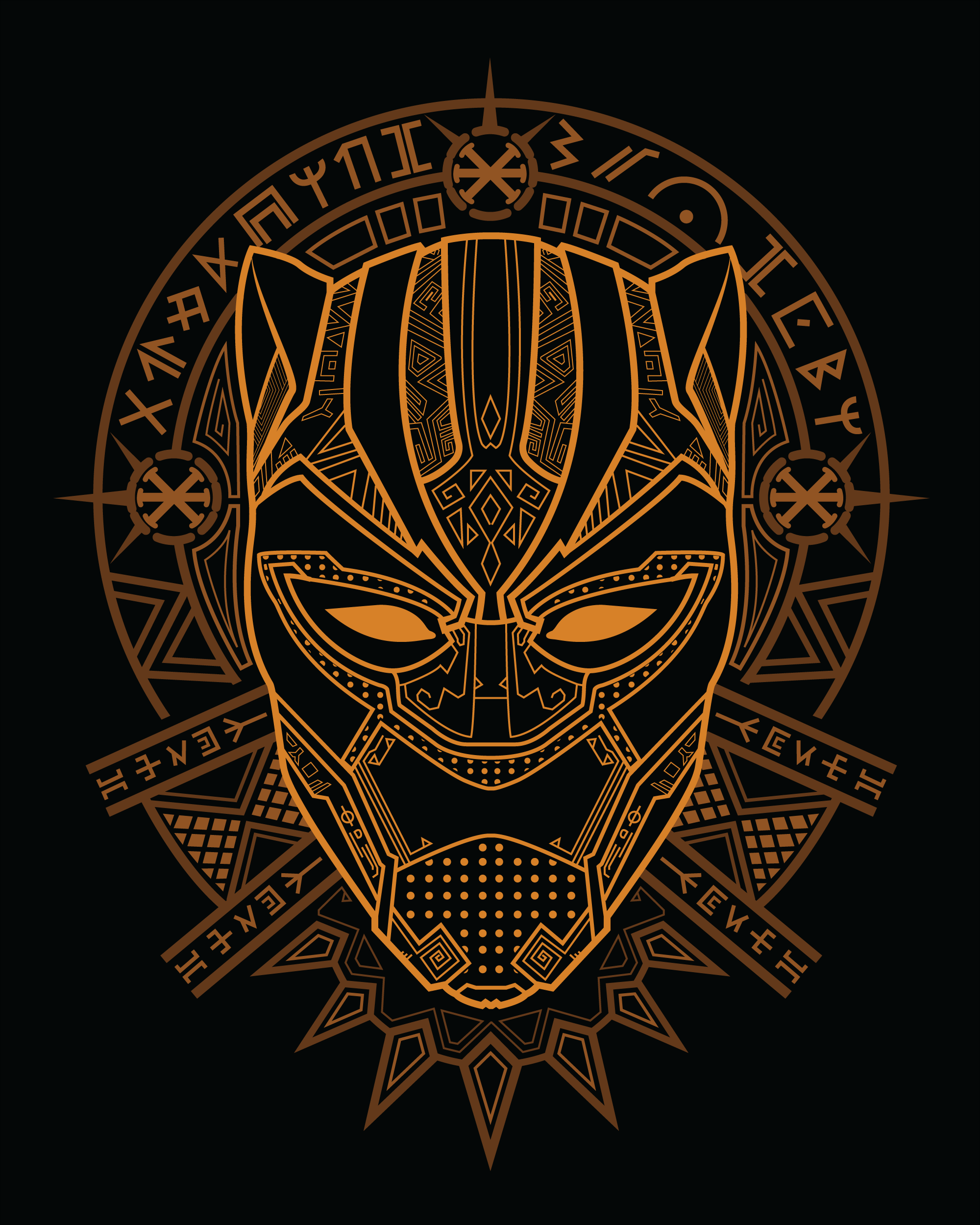 Gold Black Panther Logo Wallpapers