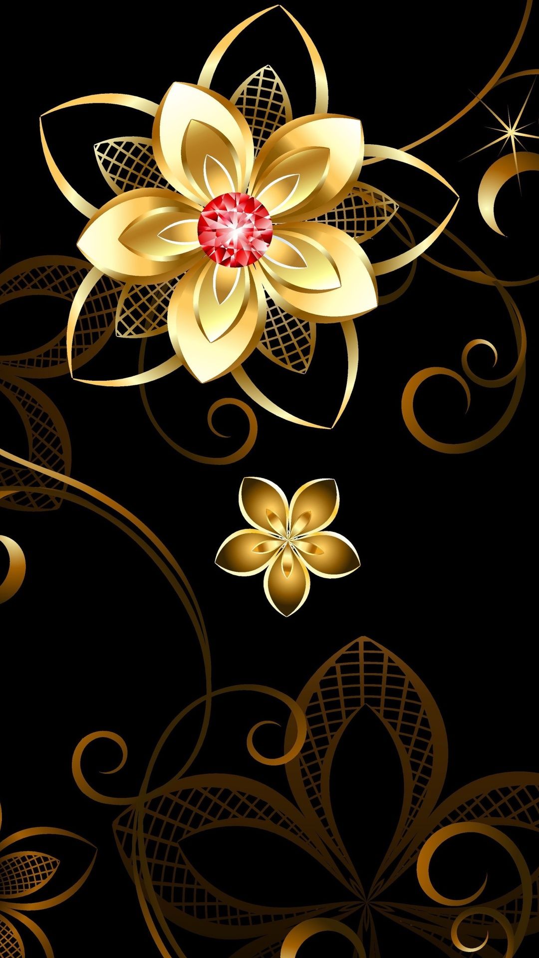 Golden Flowers Wallpapers