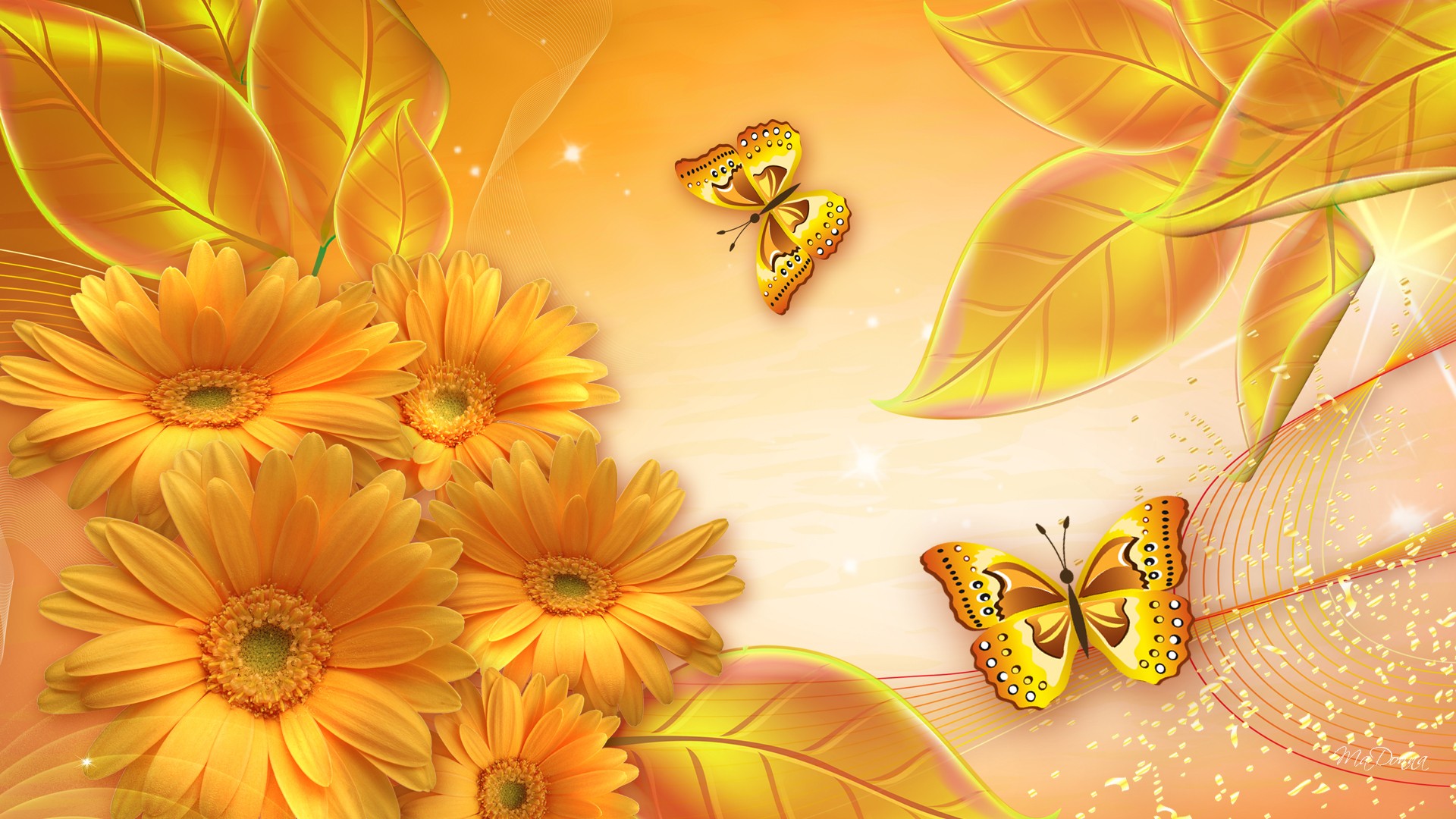 Golden Flowers Wallpapers