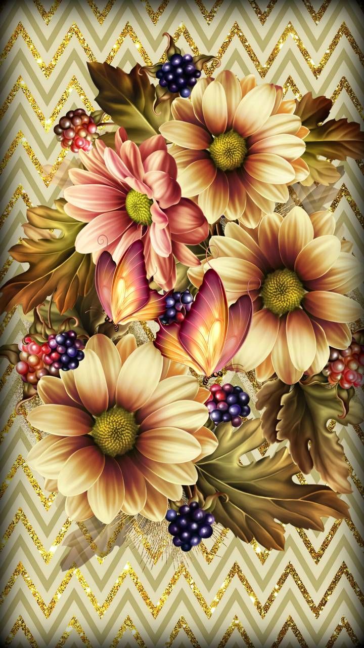 Golden Flowers Wallpapers