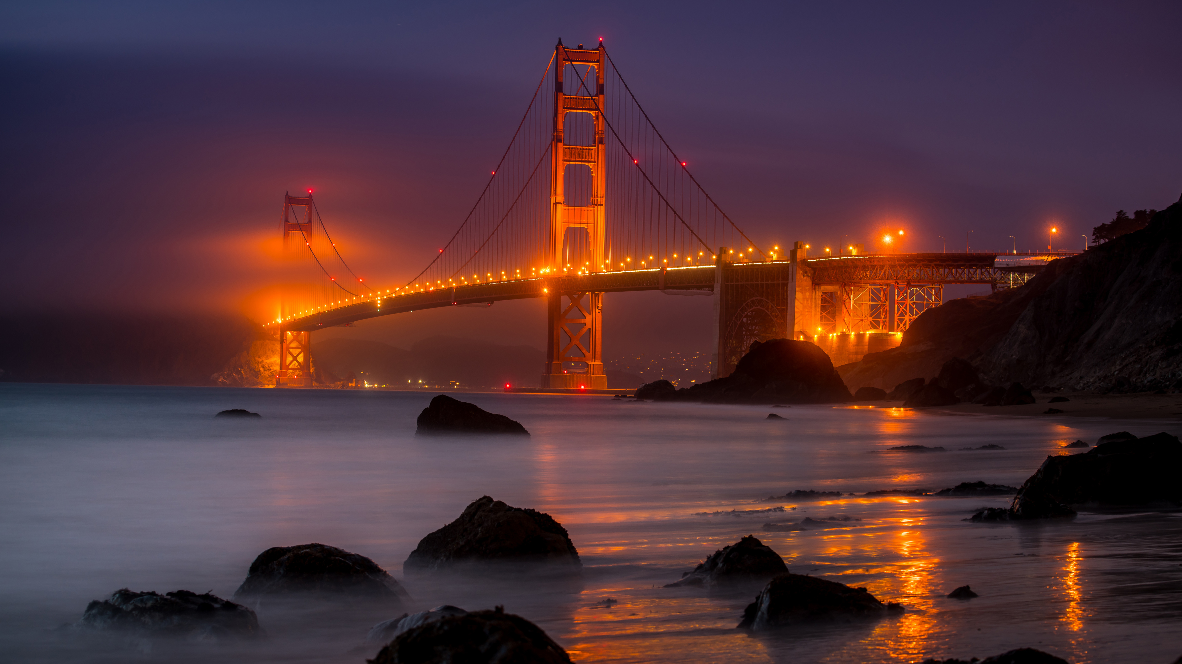 Golden Gate Bridge At Night Wallpapers