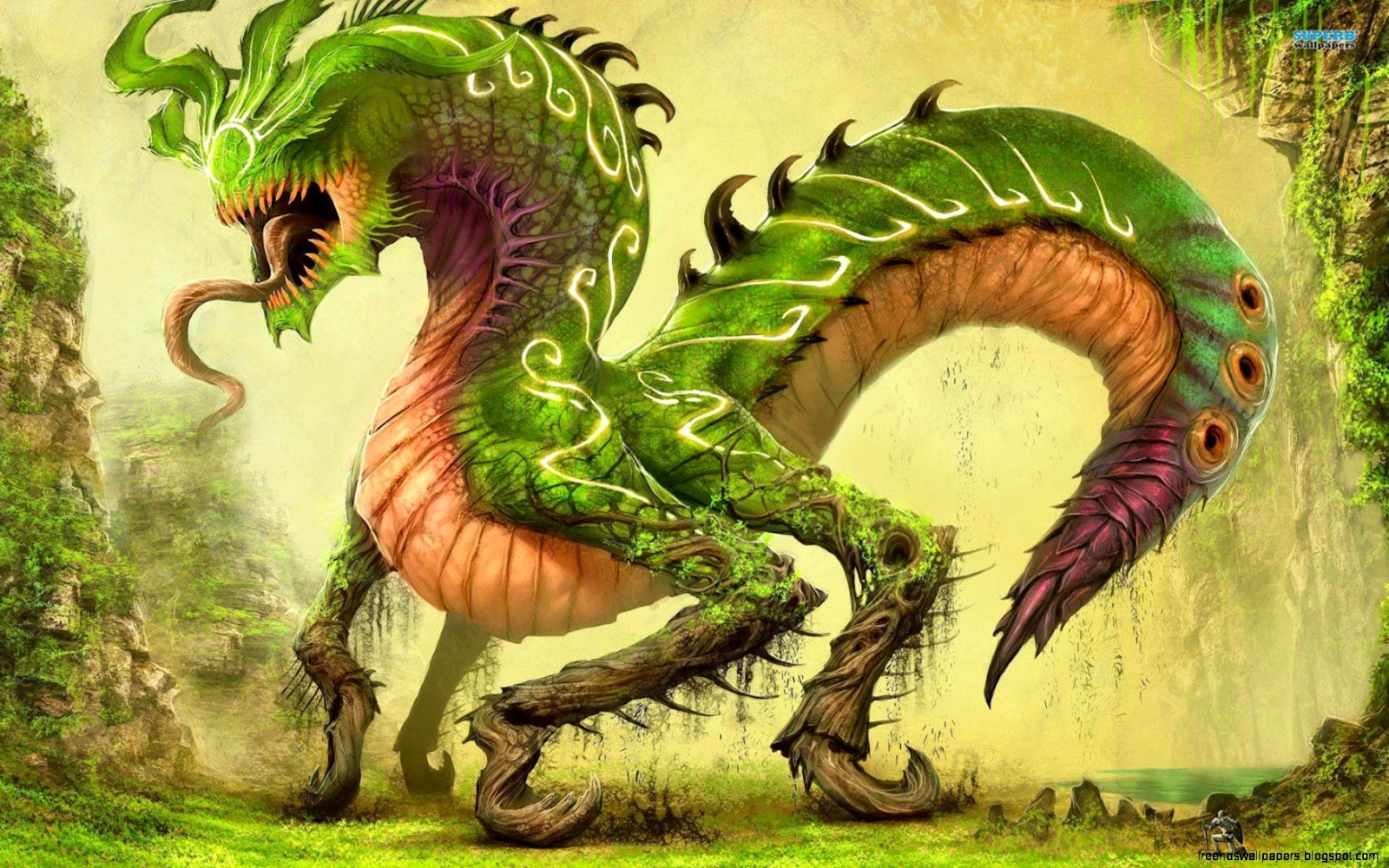 Green Dragon 1920X1080 Wallpapers