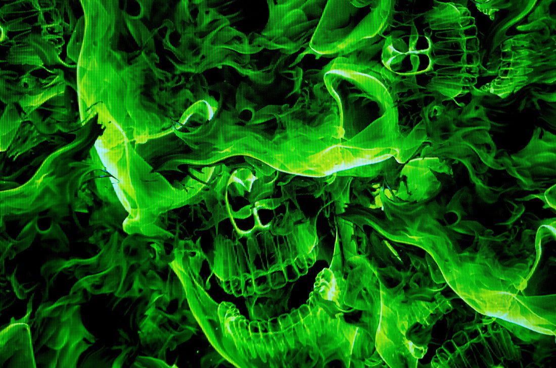 Green Fire Skull Wallpapers