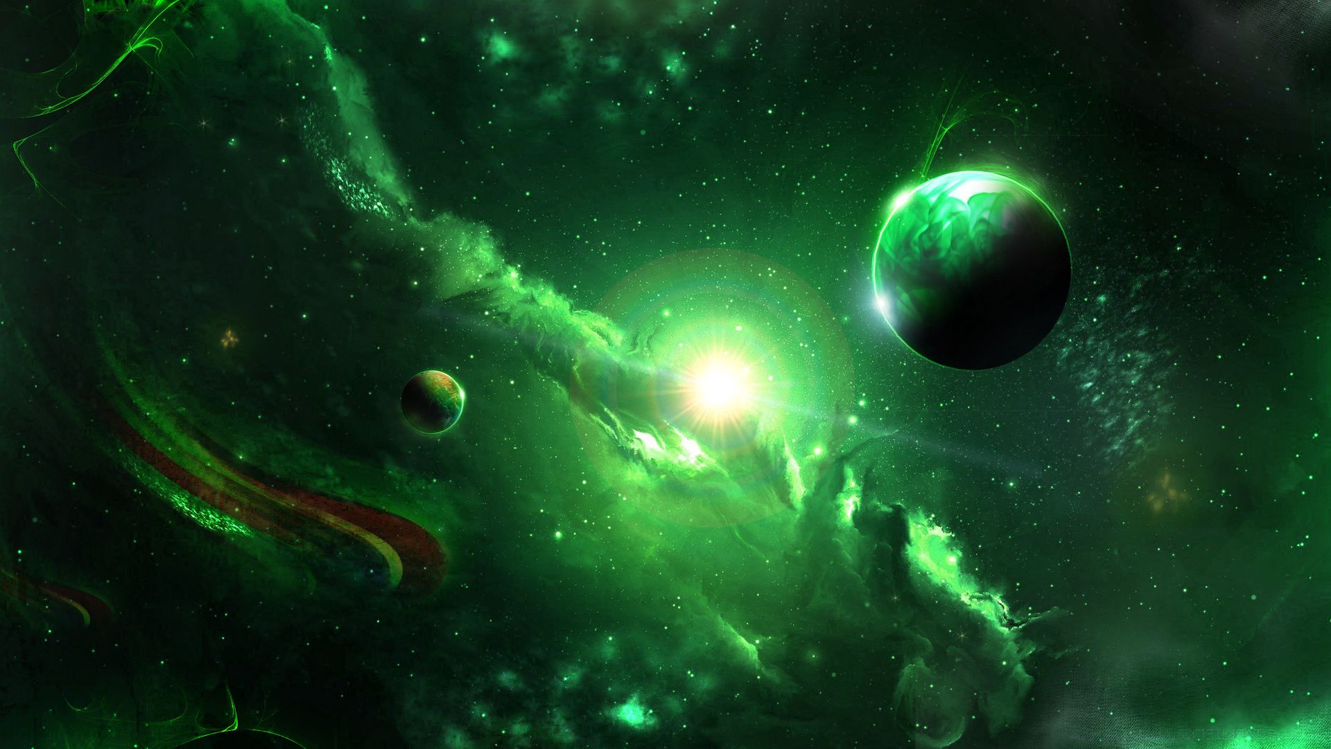 Green Galaxy Wallpapers