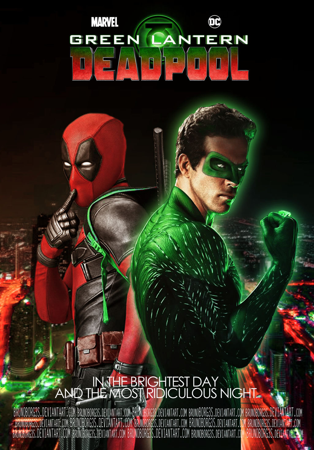 Green Lantern Deadpool Poster Wallpapers