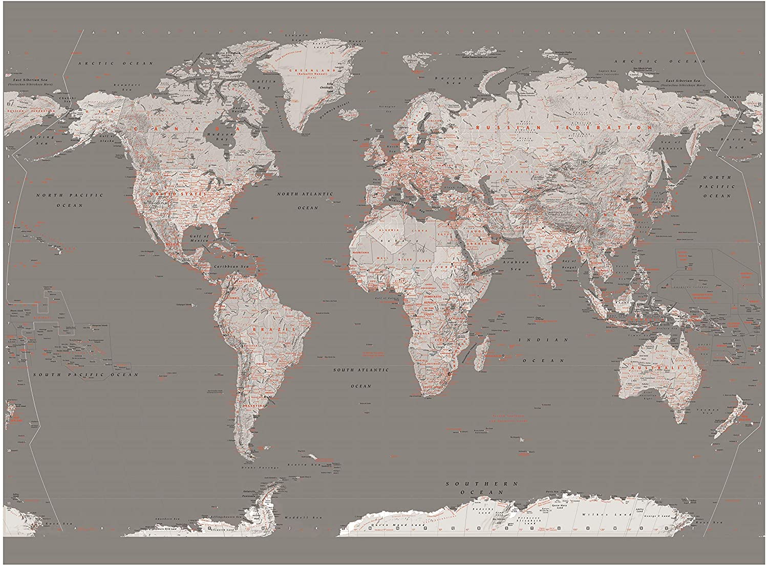 Grey World Map Wallpapers