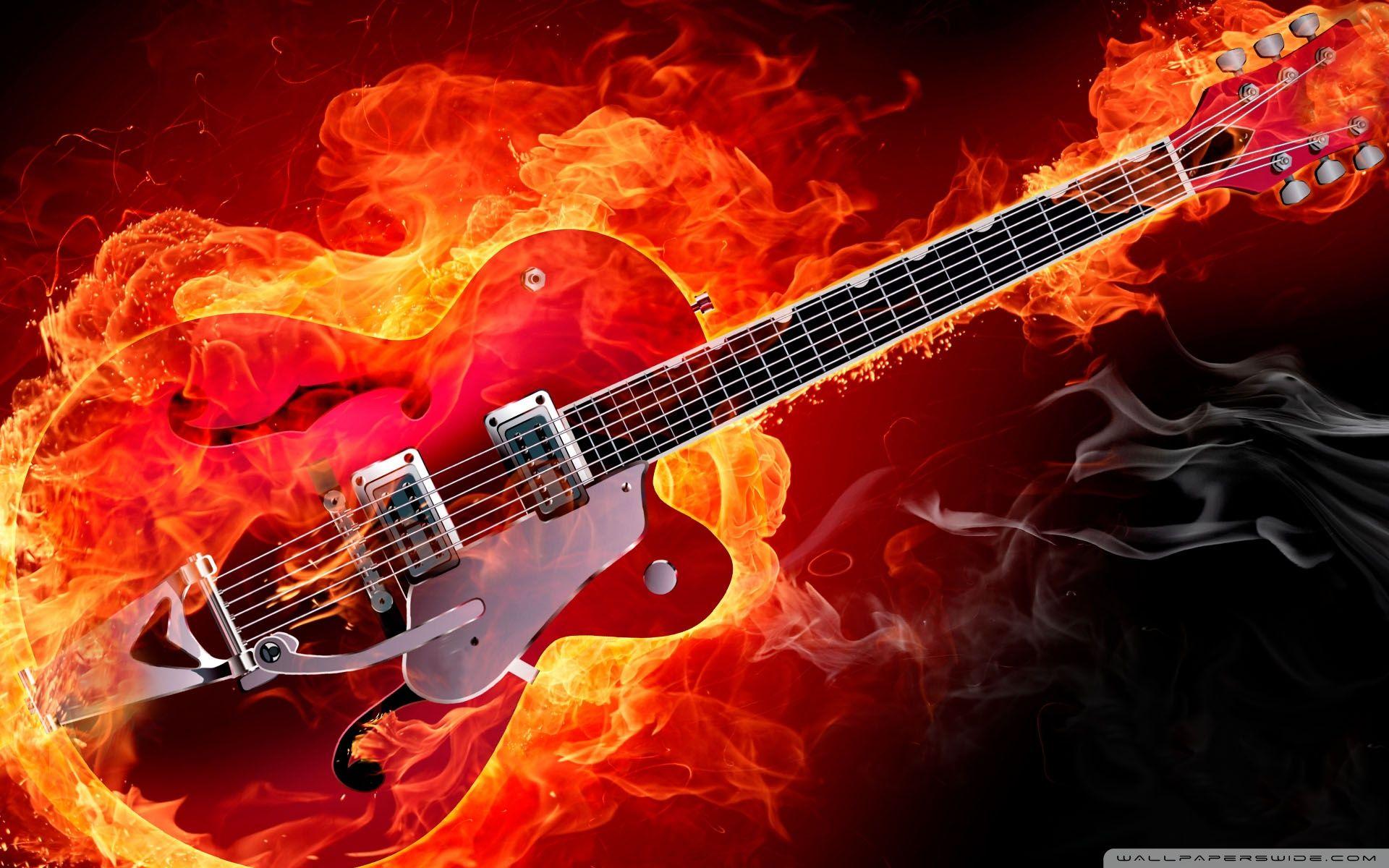 Guitar On Fire Wallpapers