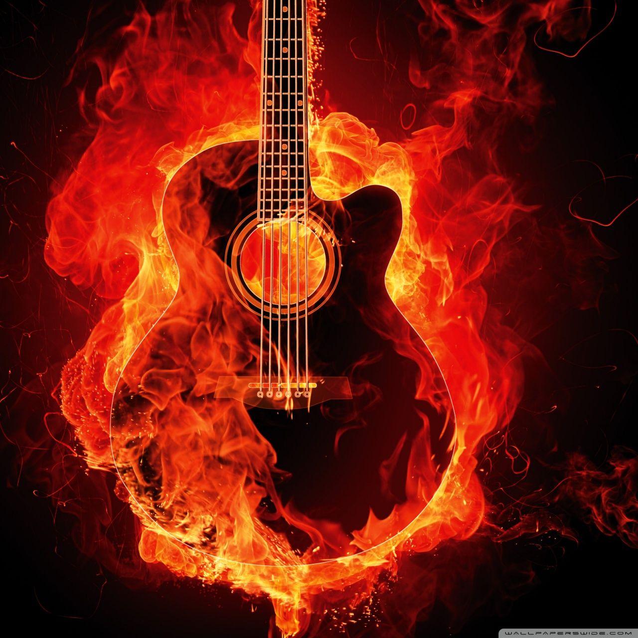 Guitar On Fire Wallpapers