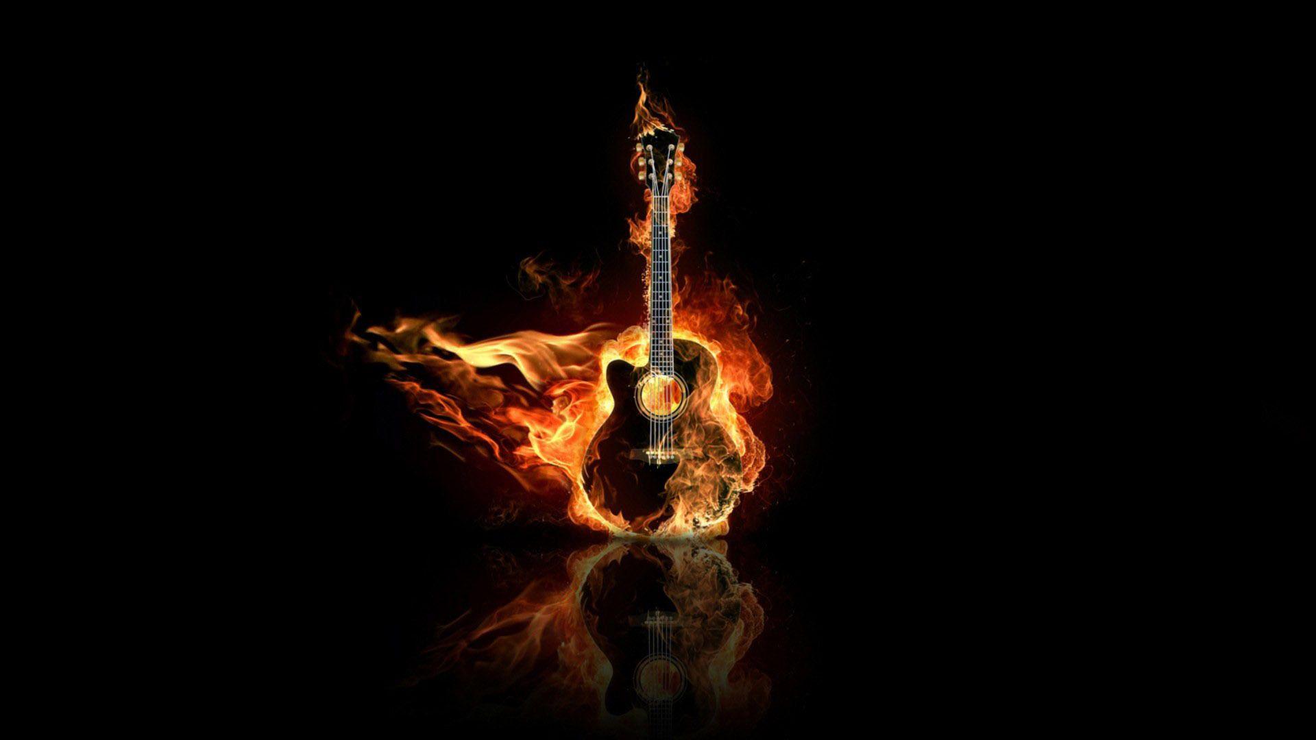 Guitar On Fire Wallpapers