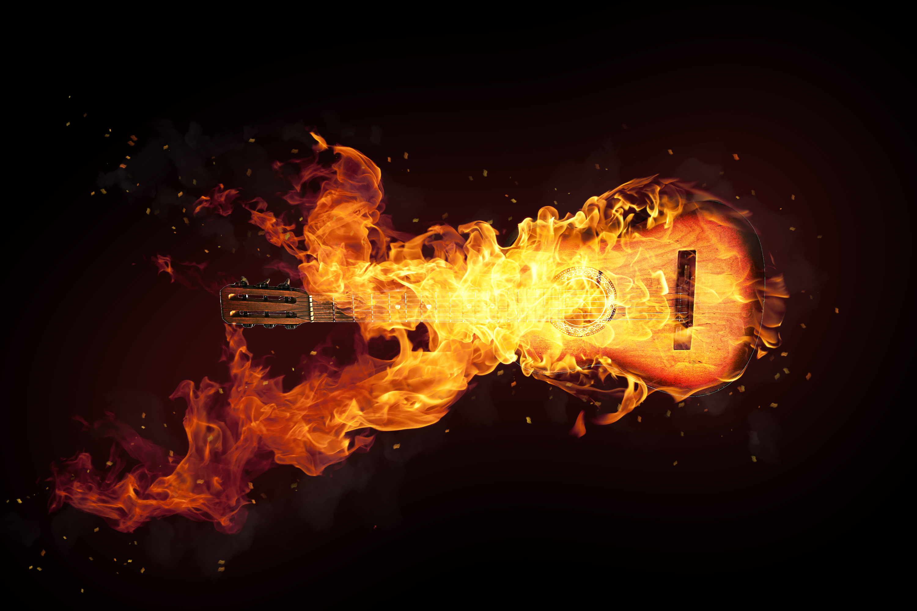 Guitar On Fire Wallpapers