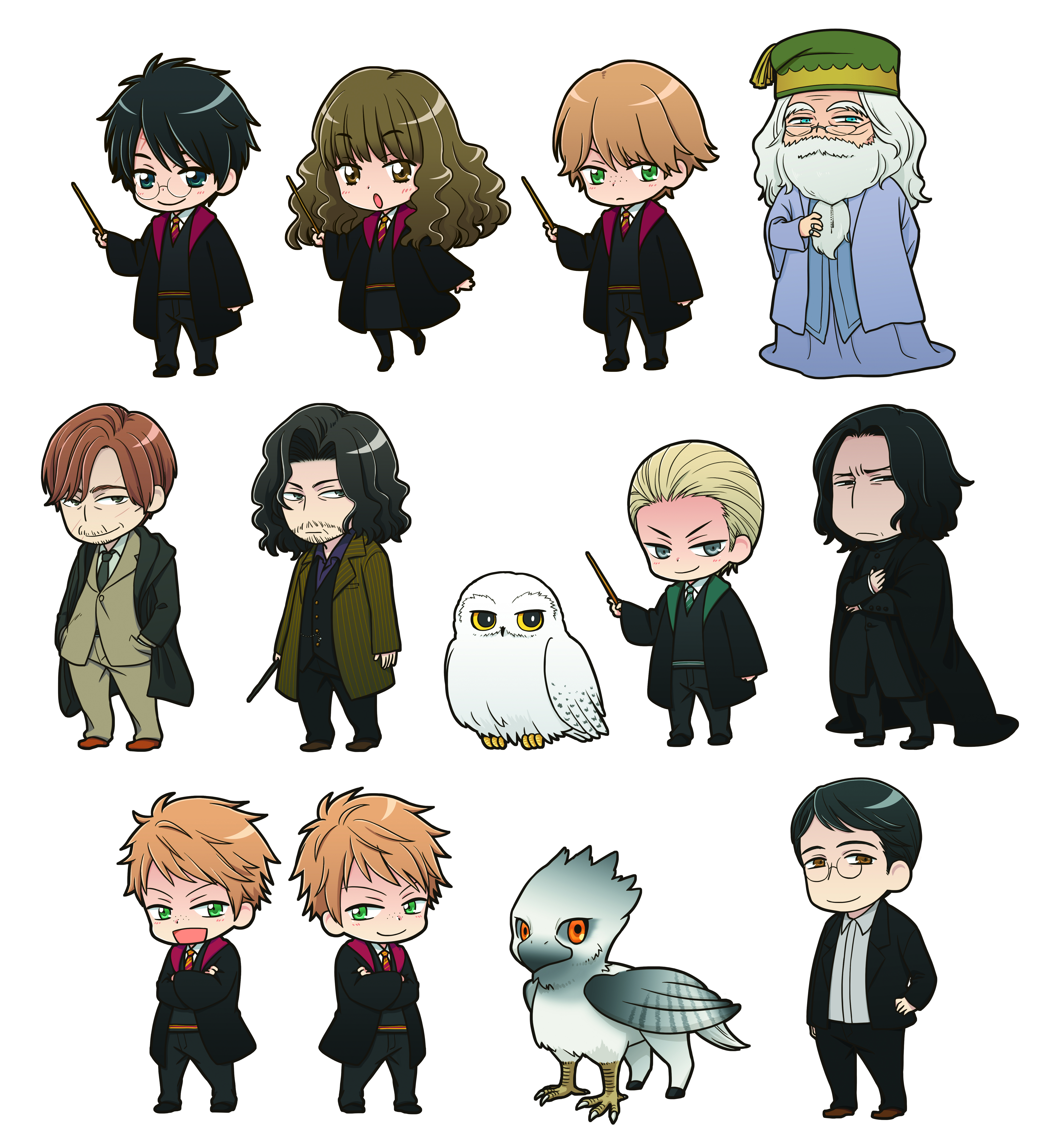 Harry Potter Characters Cartoons Wallpapers