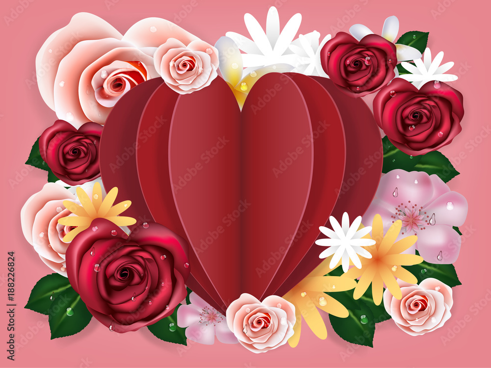 Heart And Flowers Images Wallpapers