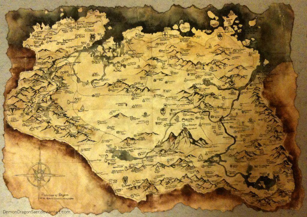 High Resolution Skyrim Map Wallpapers