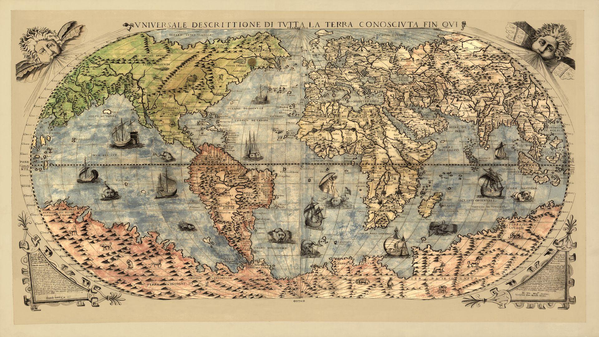 High Resolution Vintage World Map Wallpapers