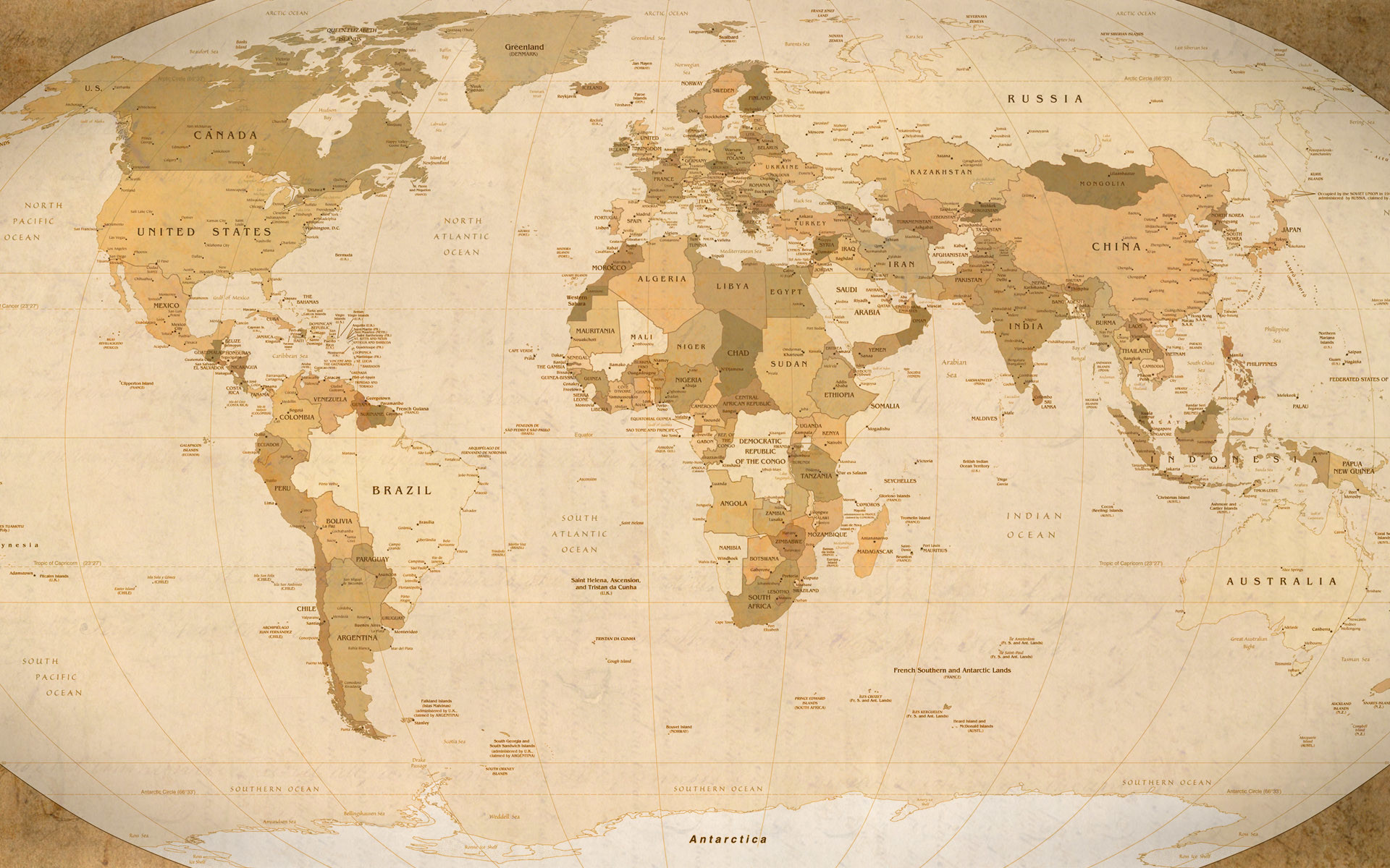 High Resolution Vintage World Map Wallpapers