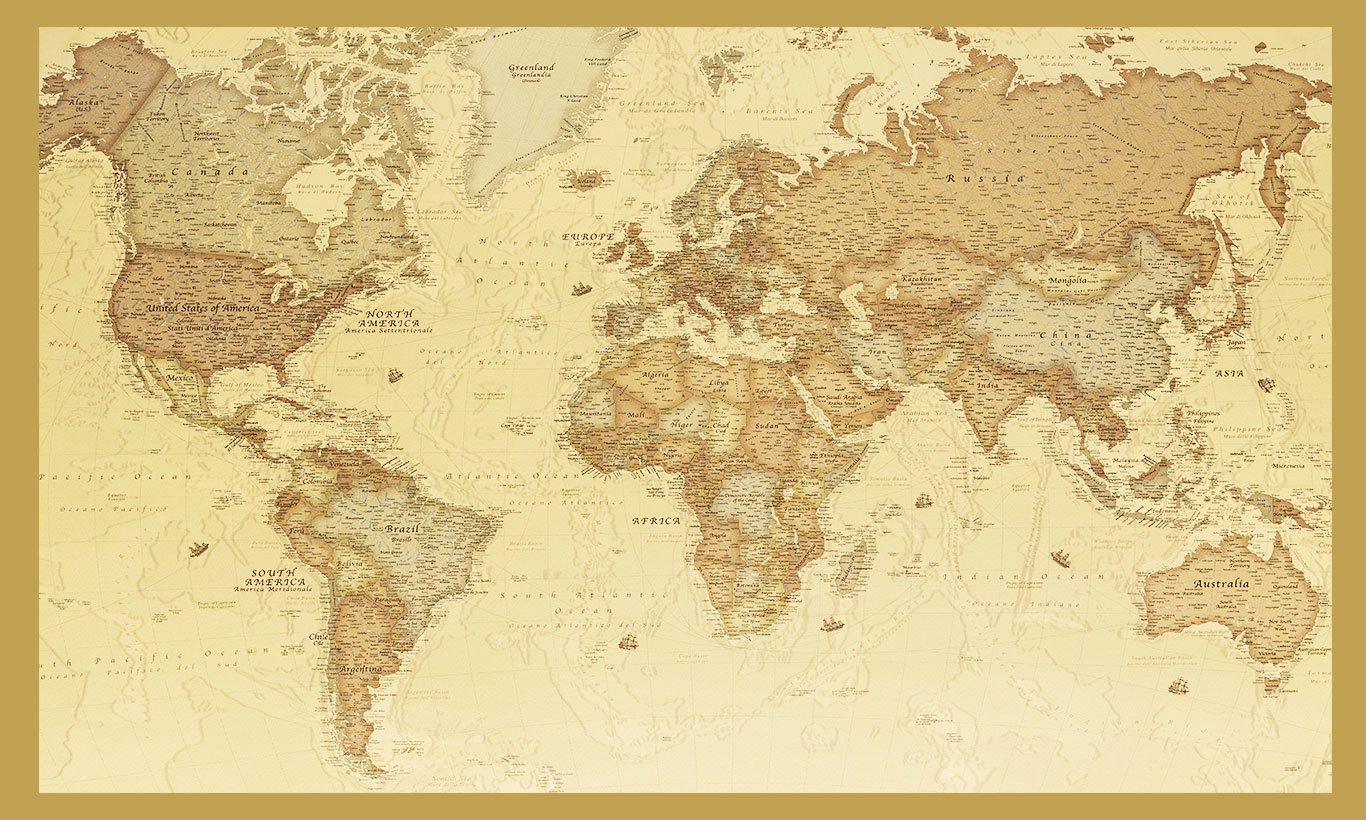 High Resolution Vintage World Map Wallpapers