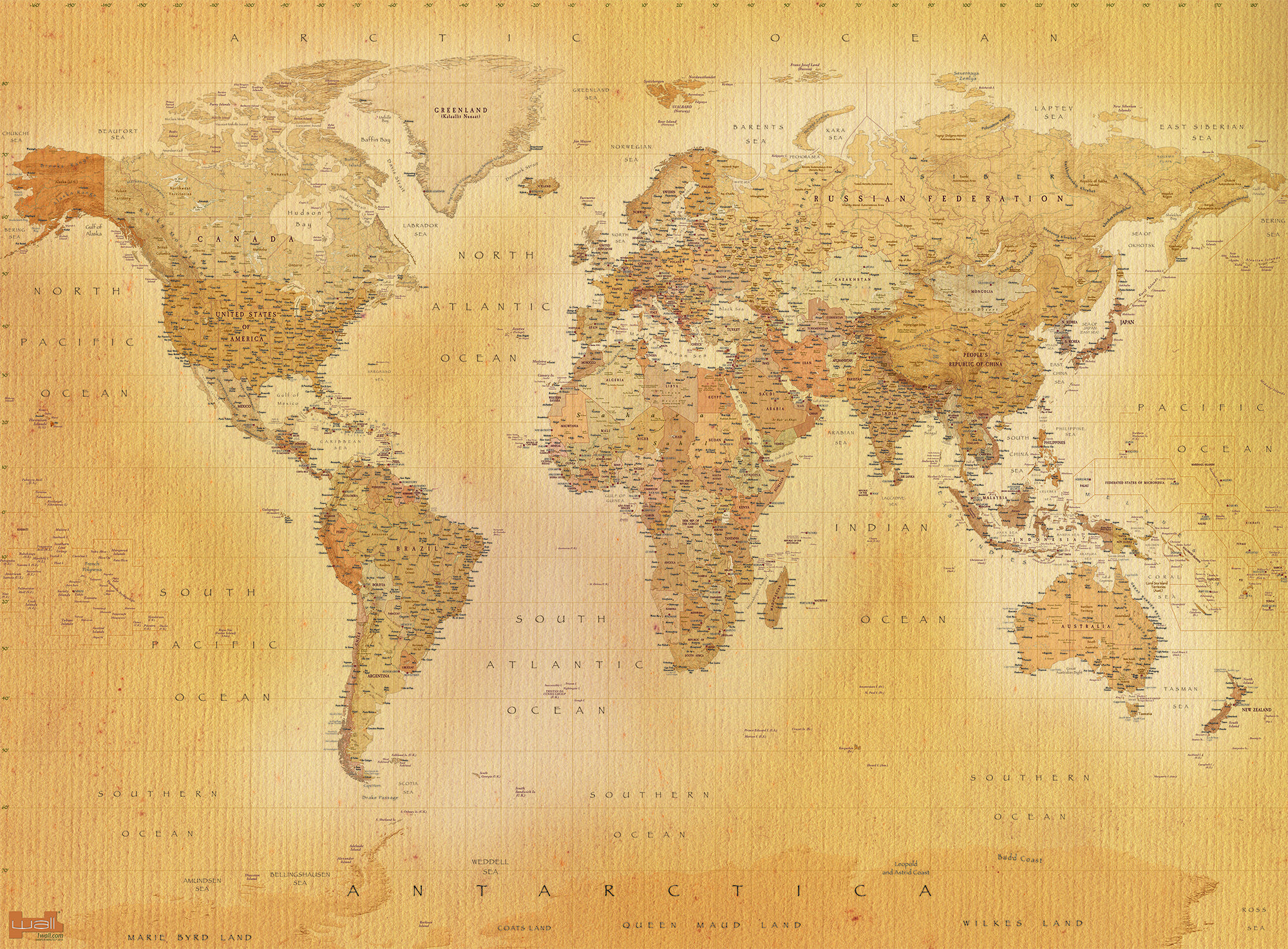 High Resolution Vintage World Map Wallpapers