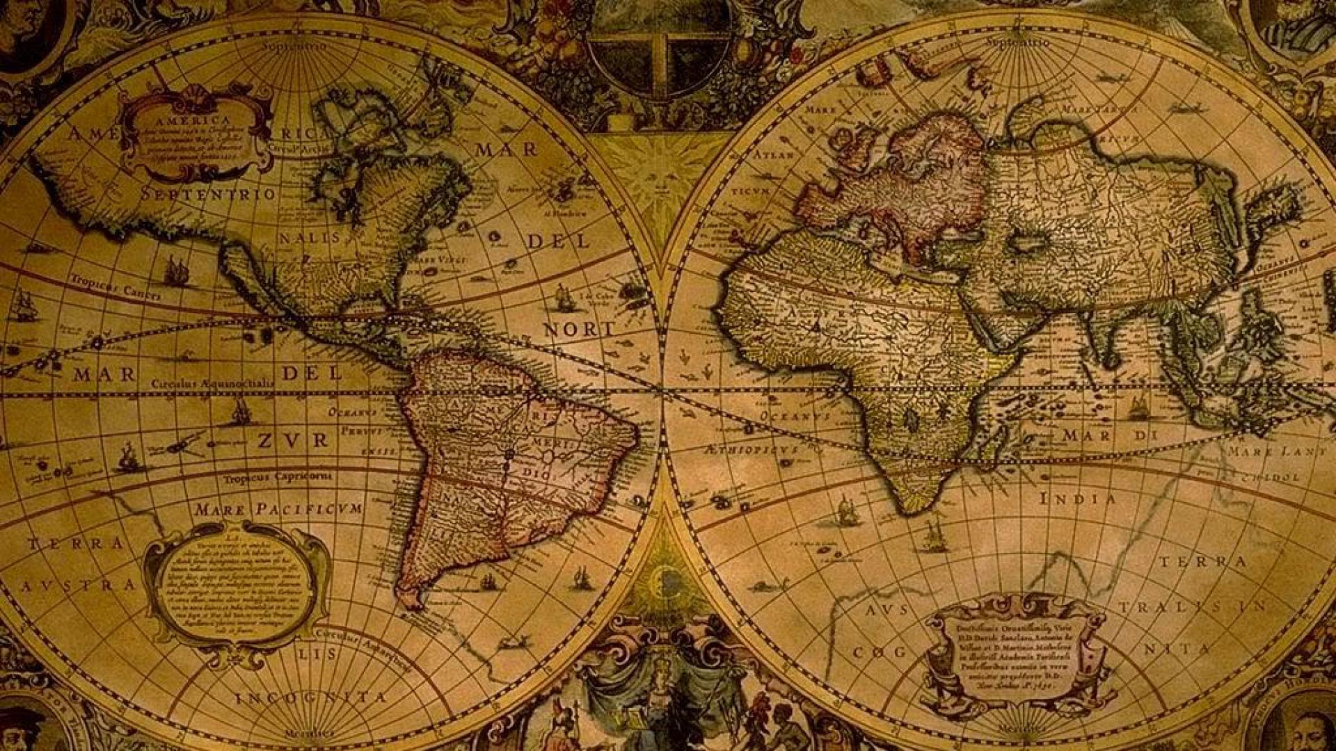 High Resolution Vintage World Map Wallpapers