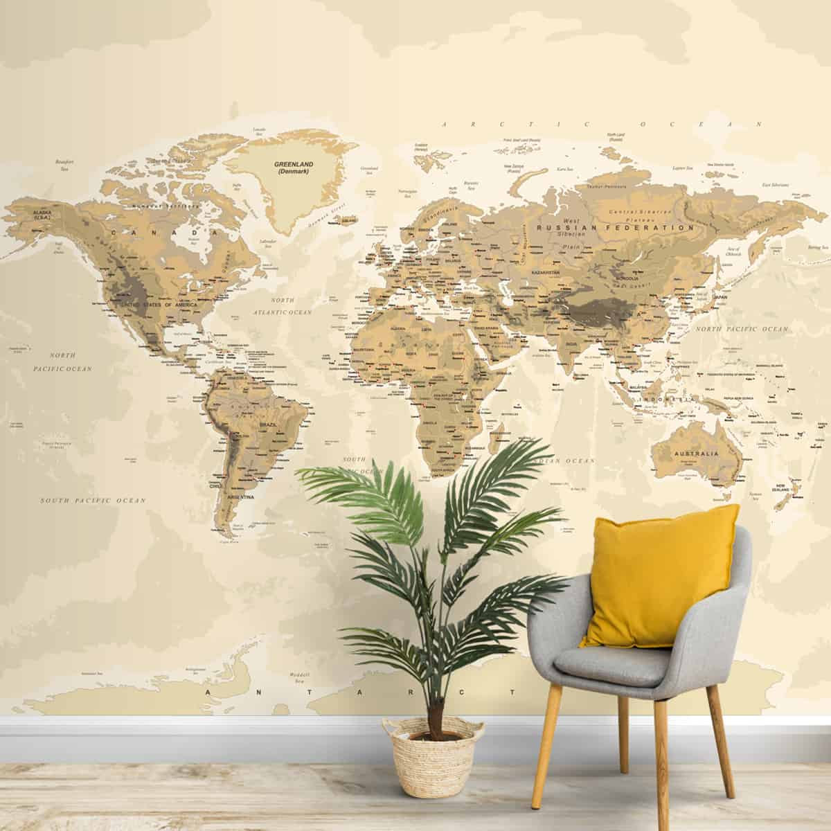 High Resolution Vintage World Map Wallpapers