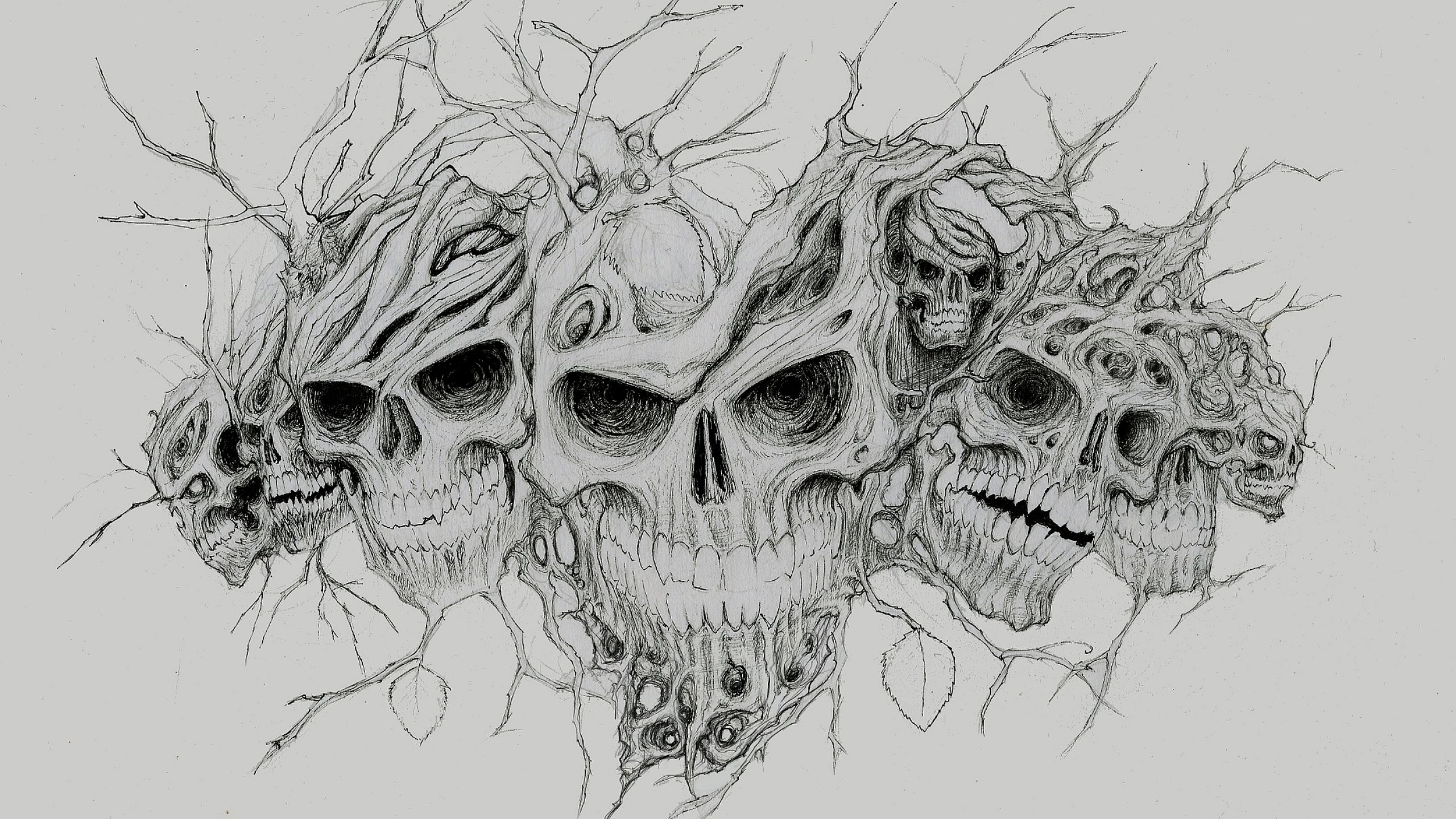 Horror Wicked Skull Drawing Wallpapers