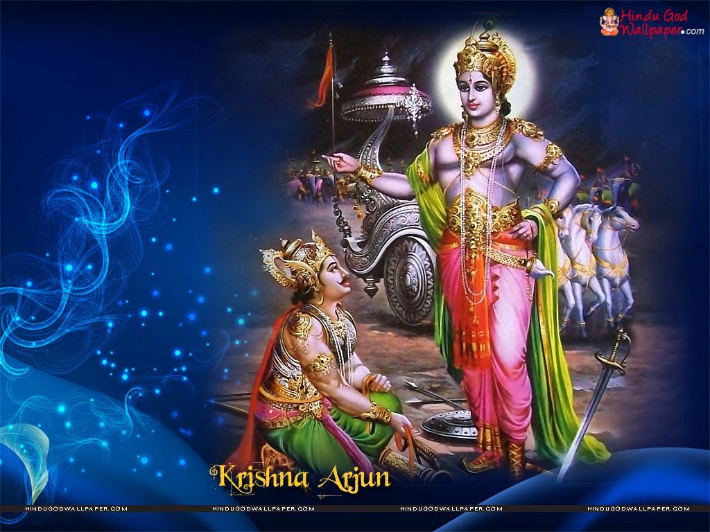 Image Of Lord Krishna With Arjun Wallpapers