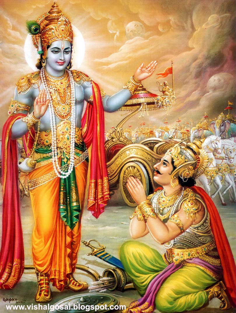 Image Of Lord Krishna With Arjun Wallpapers