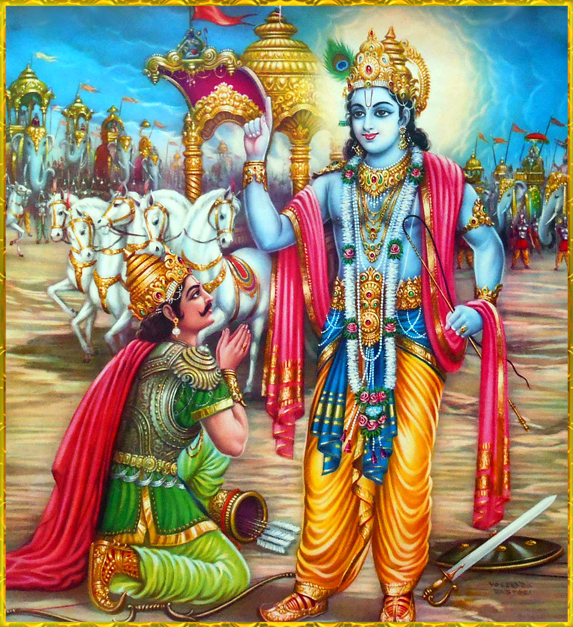 Image Of Lord Krishna With Arjun Wallpapers