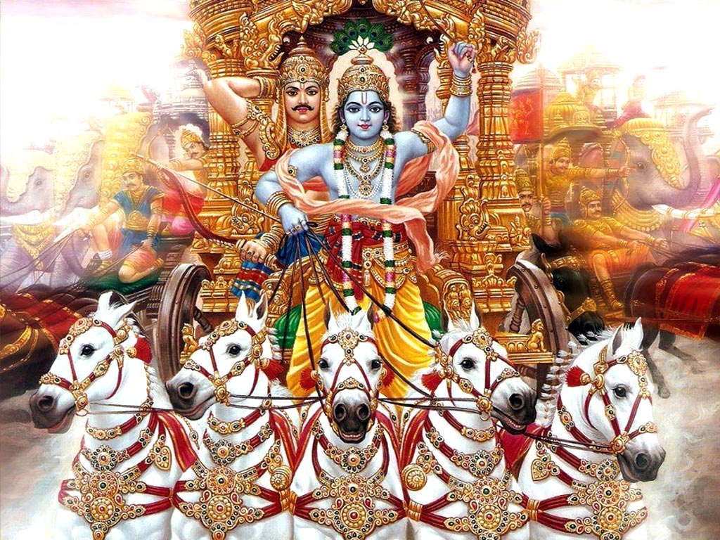 Image Of Lord Krishna With Arjun Wallpapers