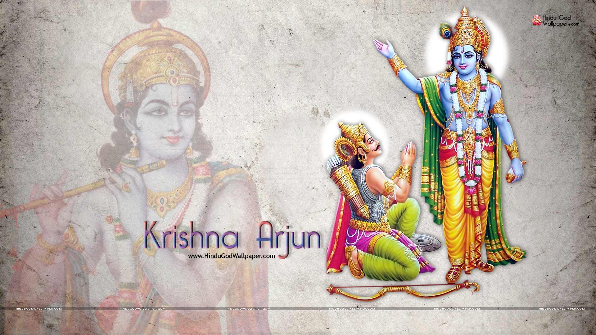 Image Of Lord Krishna With Arjun Wallpapers