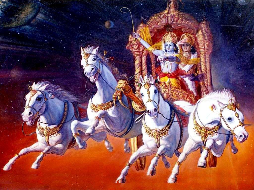 Image Of Lord Krishna With Arjun Wallpapers