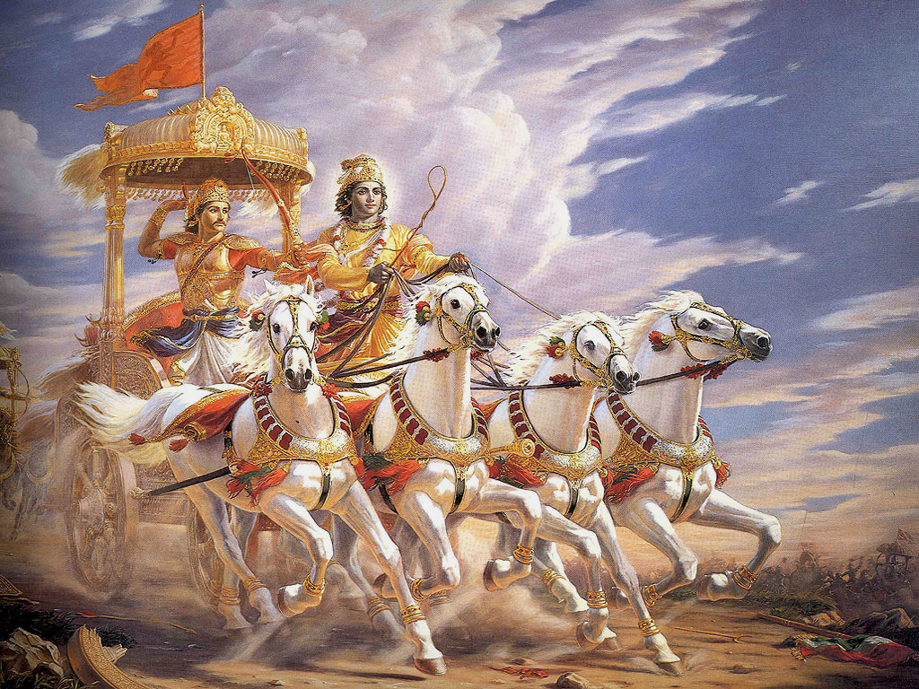 Image Of Lord Krishna With Arjun Wallpapers