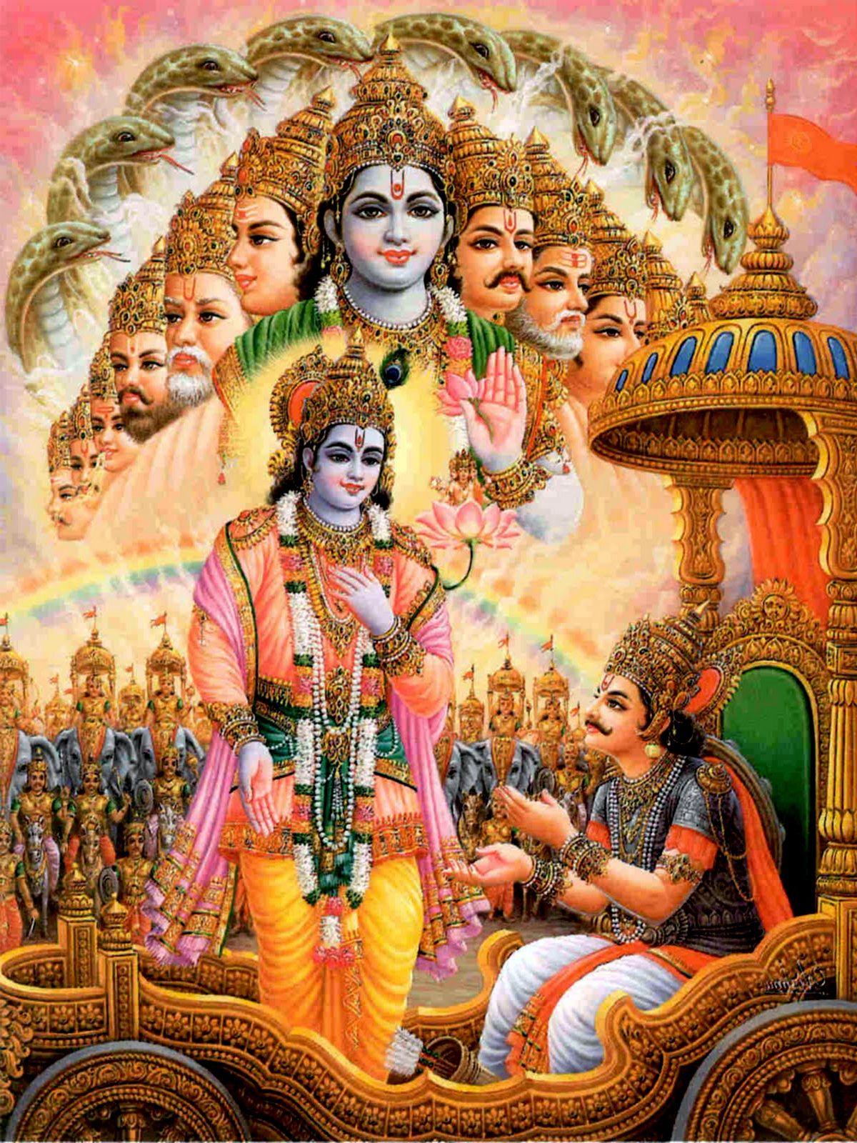 Image Of Lord Krishna With Arjun Wallpapers