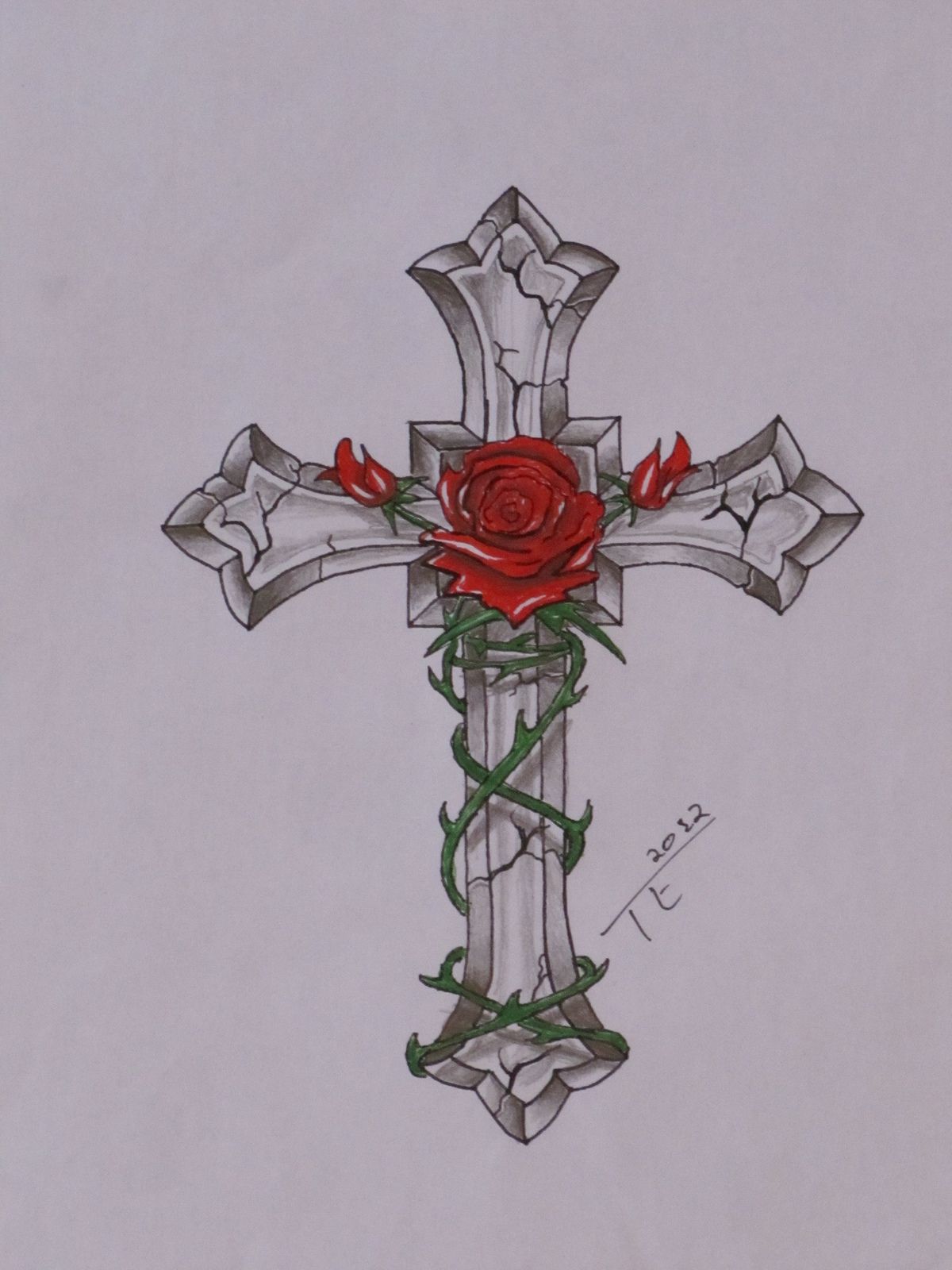 Images Of Crosses With Roses Wallpapers