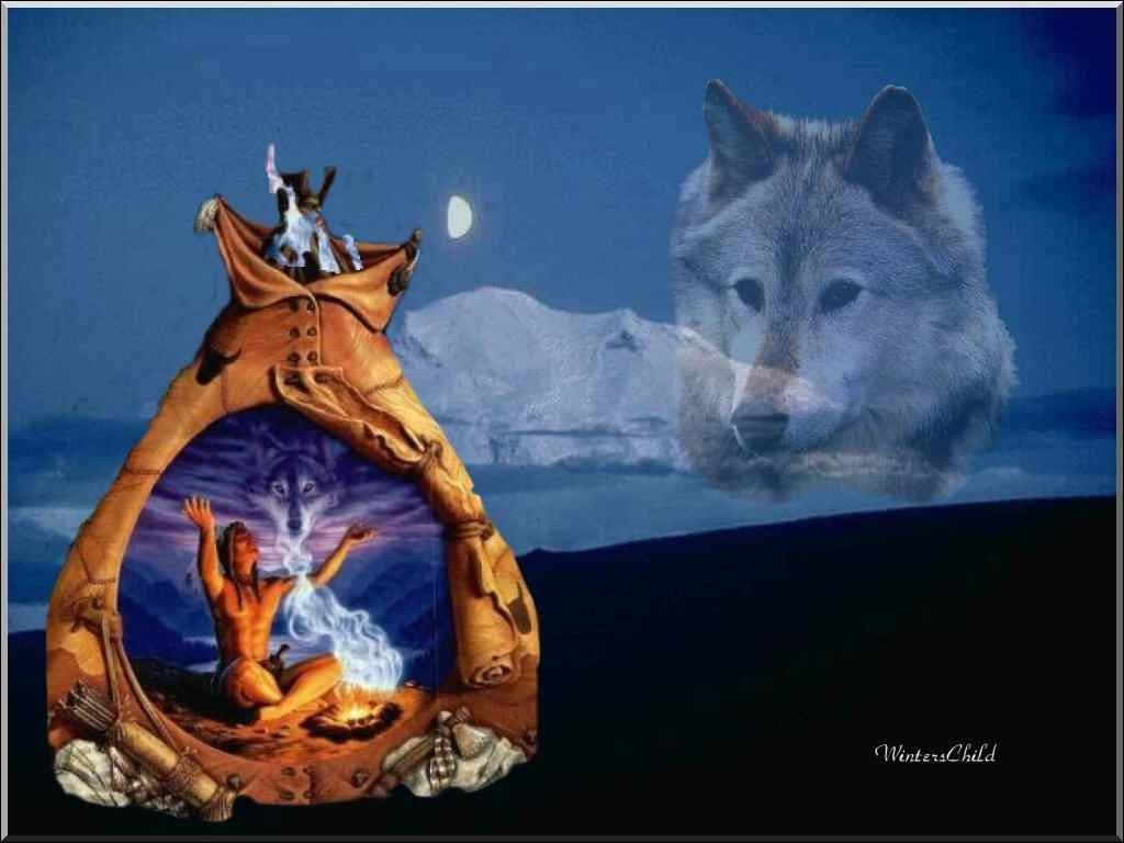 Indians And Wolves Wallpapers