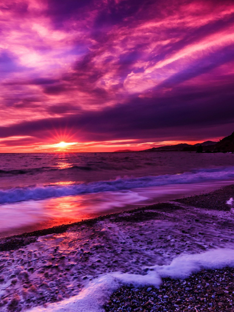 Iphone Purple Sunset Wallpapers