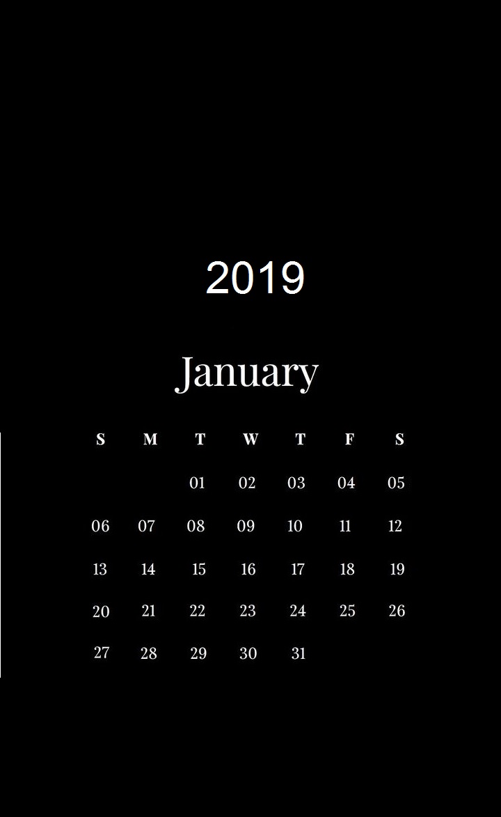 January 2019 Calendar Wallpapers