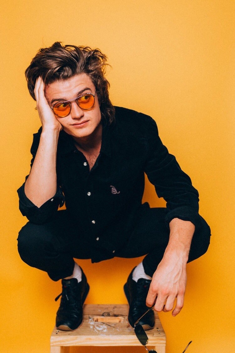 Joe Keery Photoshoot Yellow Wallpapers