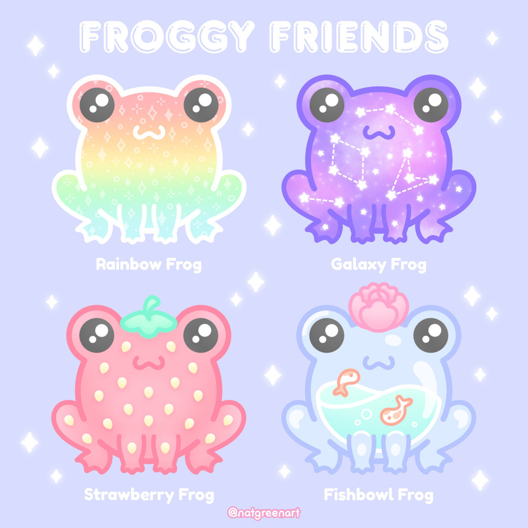 Kawaii Cute Frog Drawing Wallpapers