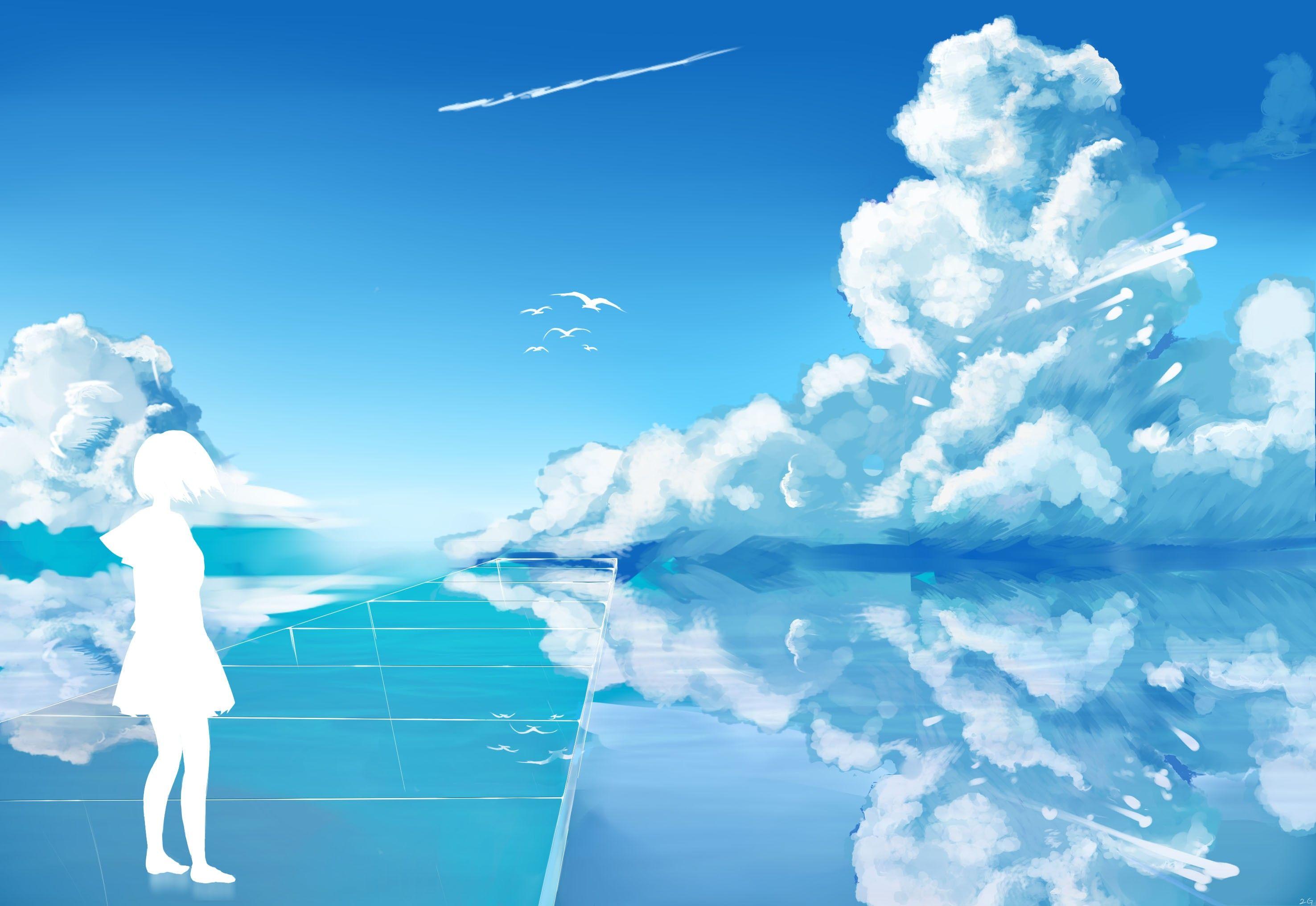 Light Blue Anime Aesthetic Wallpapers