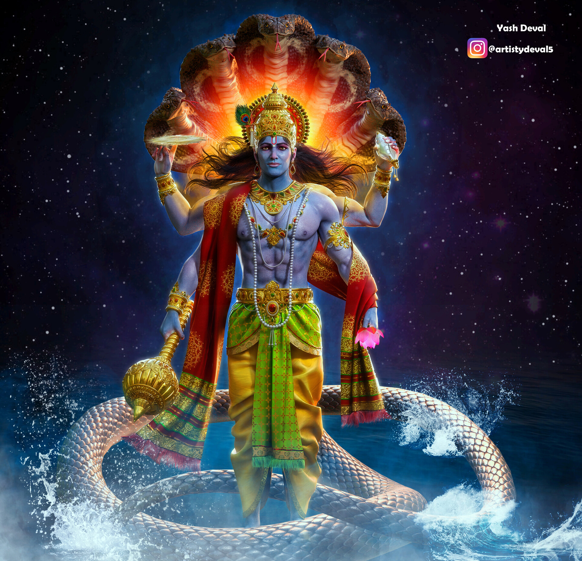 Lord Vishnu 3D Images Wallpapers
