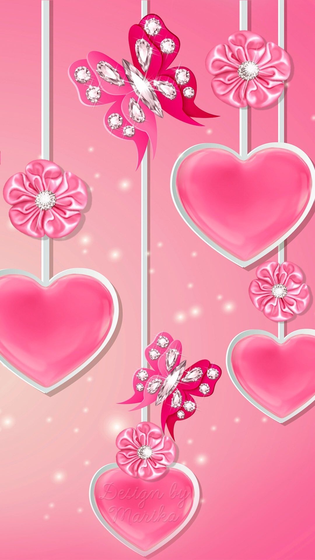 Love Pink Heart Wallpapers